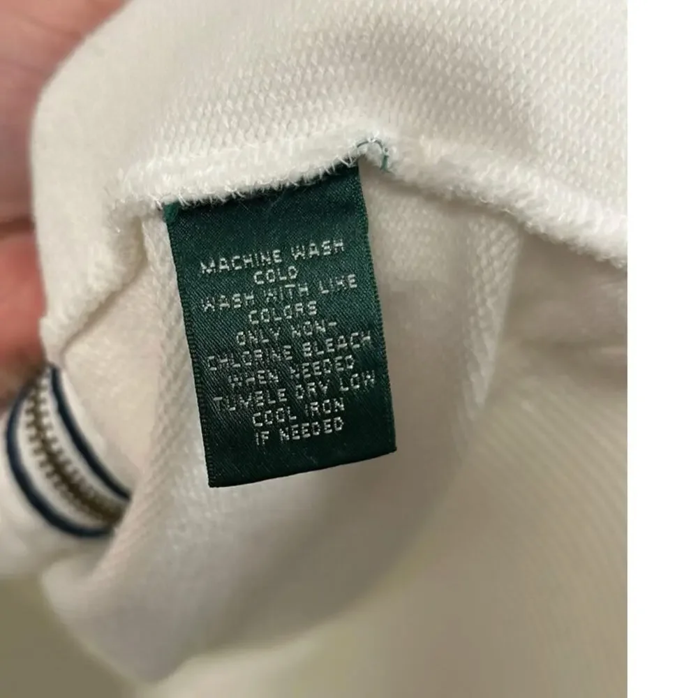 Lauren Jeans Co Y2K White Zip Up Crest Graphic Hoodie Jacket Womens Small